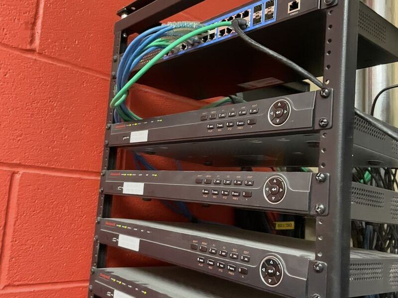 Honeywell DVR rack with PoE switch